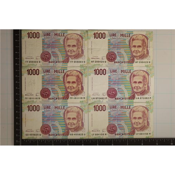 6-1990 ITALY 1000 LIRE BILLS