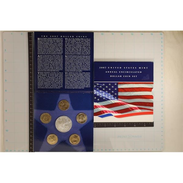 2007 U.S. MINT ANNUAL UNC DOLLAR COIN SET