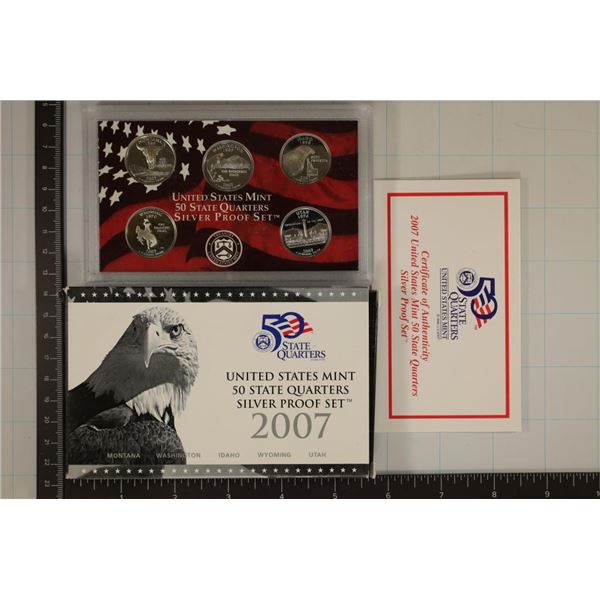 2007 SILVER US 50 STATE QUARTERS PROOF SET WITHBOX