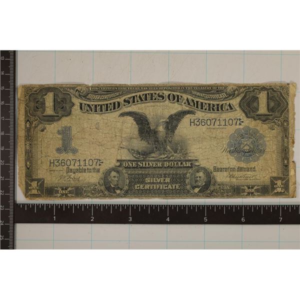 1899 US BLACK EAGLE $1 SILVER CERTIFICATE LARGE