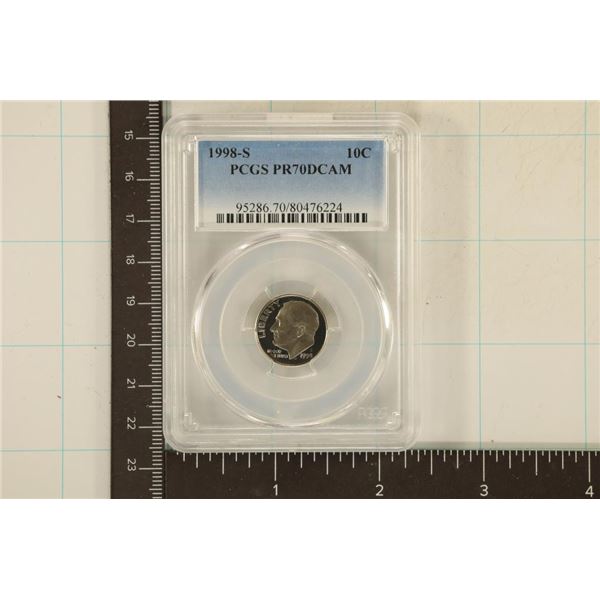 1998-S ROOSEVELT DIME PCGS PR70 DCAM