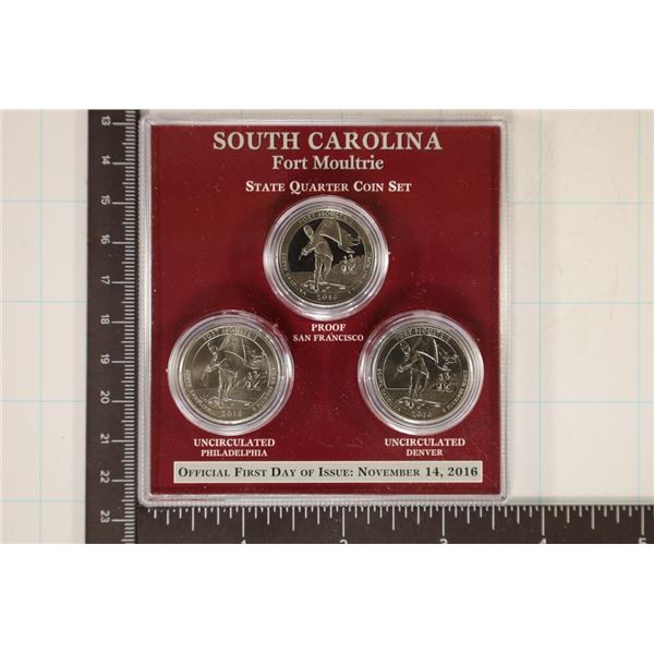 2016-P/D/S SOUTH CAROLINA STATE QUARTER SET IN
