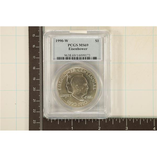 1990-W EISENHOWER SILVER DOLLAR PCGS MS69