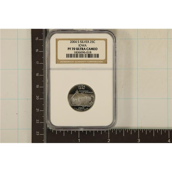 2004-S SILVER IOWA QUARTER NGC PF70 ULTRA CAMEO