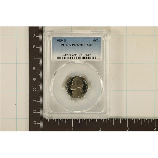 1989-S JEFFERSON NICKEL PCGS PR69 DCAM