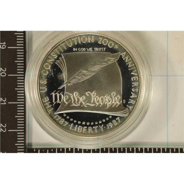 1987-S US PROOF SILVER "US CONSTITUTION" DOLLAR