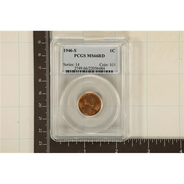 1946-S LINCOLN WHEAT CENT PCGS MS66RD