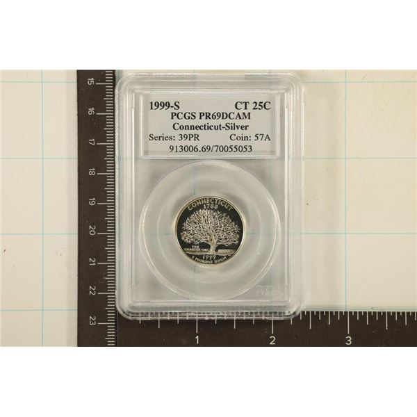 1999-S SILVER CONNECTICUT QUARTER PCGS PR69 DCAM