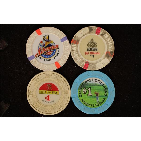 4 PLASTIC $1 CASINO GAMING TOKENS: SILVERTON,