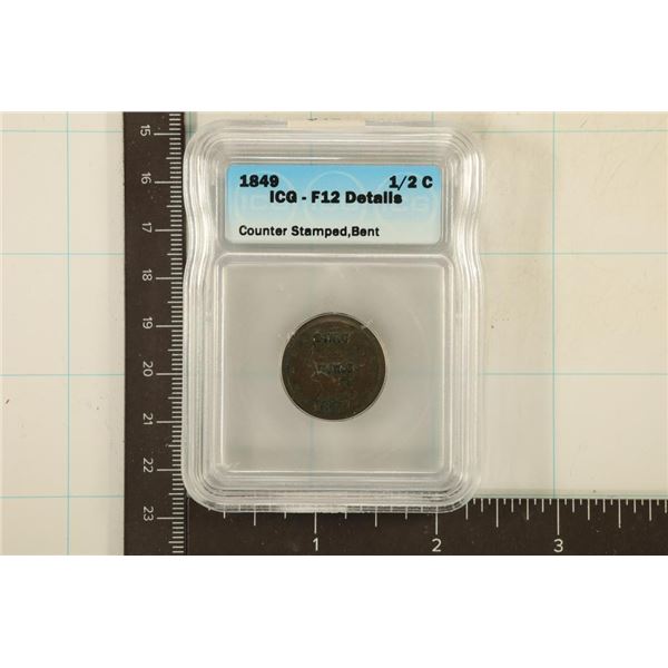 1849 US HALF CENT ICG F12 DETAILS COUNTER