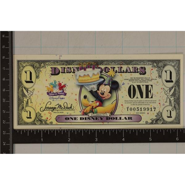 2009 CRISP UNC DISNEY ONE DOLLAR "CELEBRATE YOU"