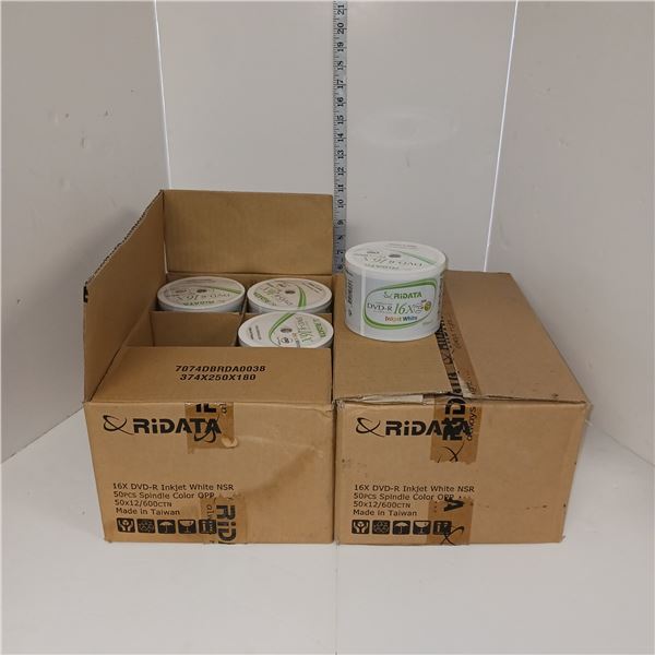 Lot Of 2 New Box Of CDs (16x DVD-R Inkjet White NSR) 50x12 Each Case