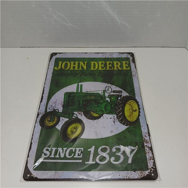 John Deere Tin Sign, Wall Decor, 12''H 8''W Sign