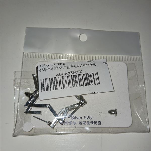 New, Labeled Silver 925 Star Earrings