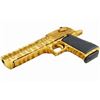 Image 1 : Gold Tiger Stripe Package - DE 50AE MK XIX 6" Gold w/ Tiger Stripes and Gold Tiger Stripe Tommy Gun