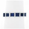 Image 1 : NEW Platinum 1.18 ctw Square Step Cut Sapphire Bezel Set Stack Wedding Band Ring