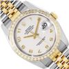 Image 1 : Rolex 36MM Factory Cream Arabic Dial Diamond Bezel Datejust With Hidden Clasp Ju