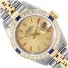 Image 1 : Rolex Ladies Two Tone Gold And Steel Champagne Dial Diamond And Sapphire Date Wa
