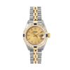 Image 2 : Rolex Ladies Two Tone Gold And Steel Champagne Dial Diamond And Sapphire Date Wa