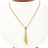Image 1 : Vintage 14K Gold 24" Star Of David Chai Textured Scroll Dangle Pendant Necklace