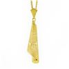 Image 2 : Vintage 14K Gold 24" Star Of David Chai Textured Scroll Dangle Pendant Necklace