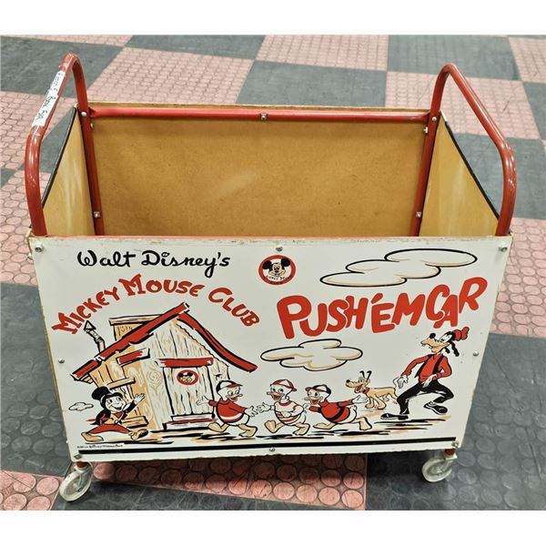 1950'S DISNEY MICKEY MOUSE CLUB "PUSH'EM" TOY CART
