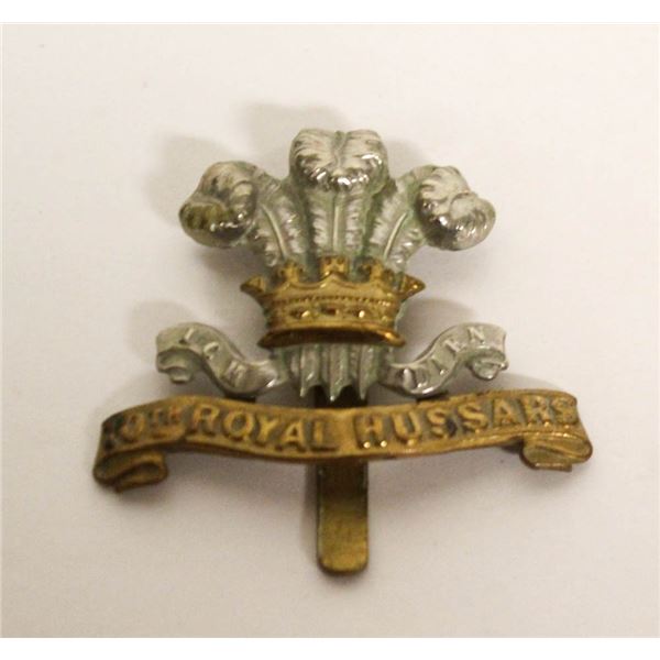 VICTORIAN ROYAL HUSSARS ROYAL CAP BADGE