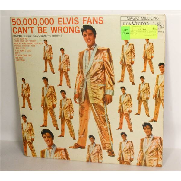 ELVIS GOLD RECORDS VOLUME 2 RECORD LP
