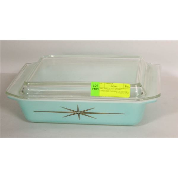 RARE PYREX 1957 ATOMIC STARBURST CASSEROLE DISH W