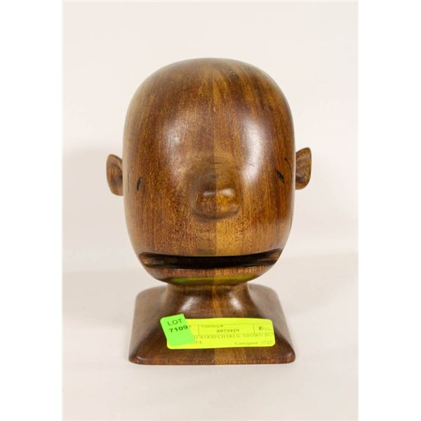 SOLID WOOD CHARLIE BROWN BUST STATUE