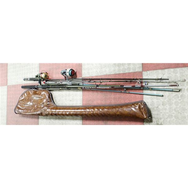 FISHING POLES W REELS IN CARRY BAG