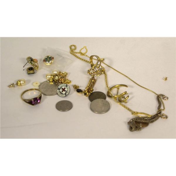 LOT ASSORTED ESTATE SCRAP JEWELRY