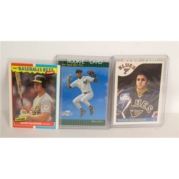 LOT 3 VINTAGE SPORTS STAR CARDS