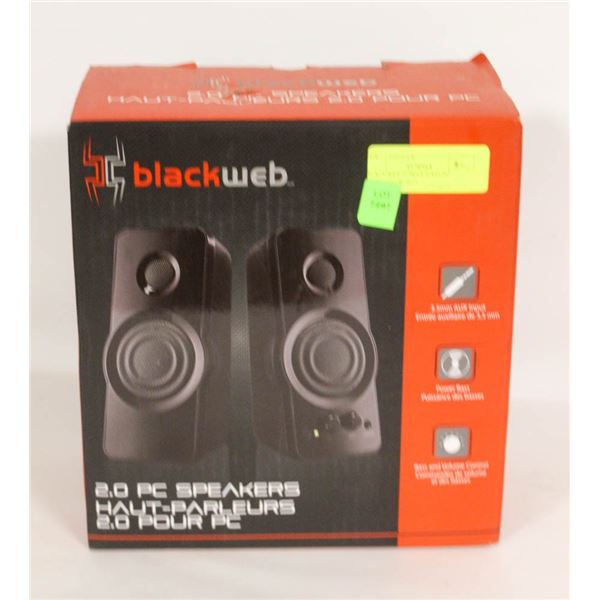 BLACKWEB POWER BASS PC SPEAKERS W BOX