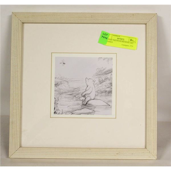 WINNIE THE POOH DRAWING ART FRAMED
