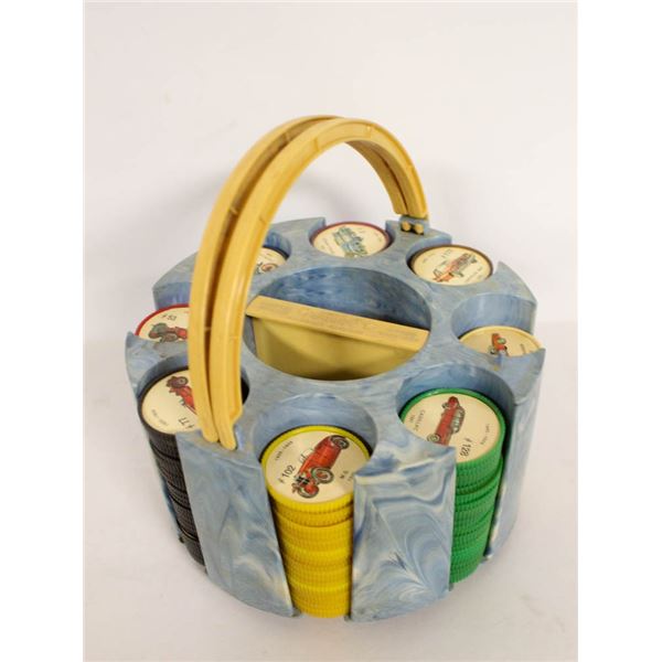 1960S JELLO COIN FAMOUS CARS COIN SET W HOLDER