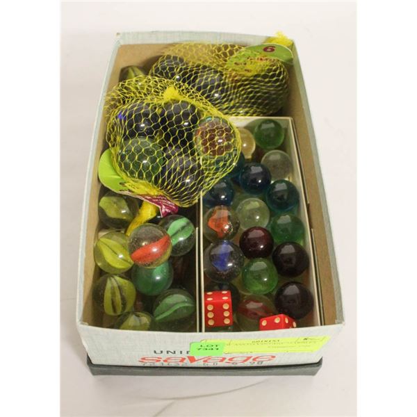 BOX OF ASSTD VINTAGE MARBLES