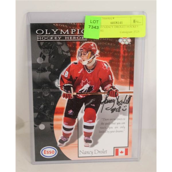 SIGNED NANCY DROLET HOCKEY PICTURE
