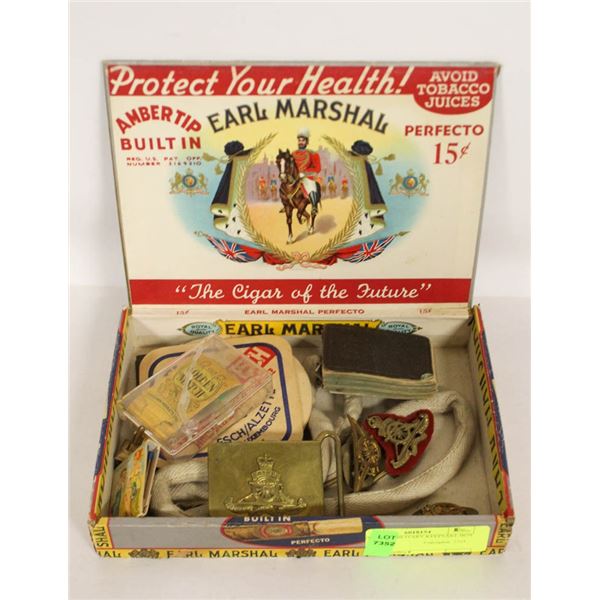 VINTAGE MILITARY KEEPSAKE BOX FULL