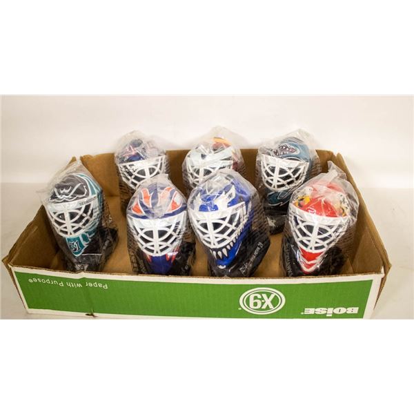 SET OF COLLECTOR MINI GOALIE HELMETS
