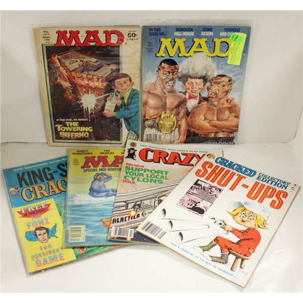 LOT OF VINTAGE MAD AND CRACKED MAGAZINES