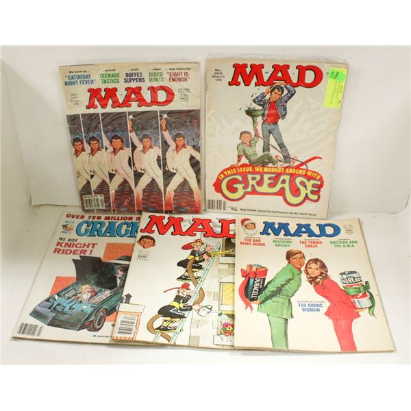 LOT OF VINTAGE MAD AND CRACKED MAGAZINES