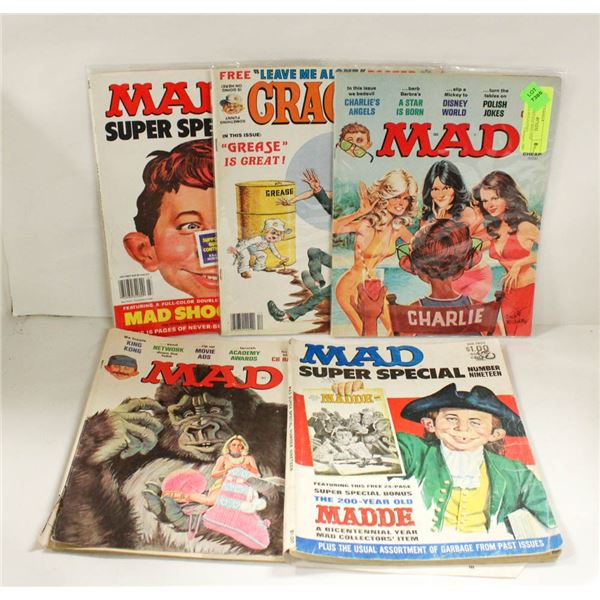 LOT OF VINTAGE MAD AND CRACKED MAGAZINES