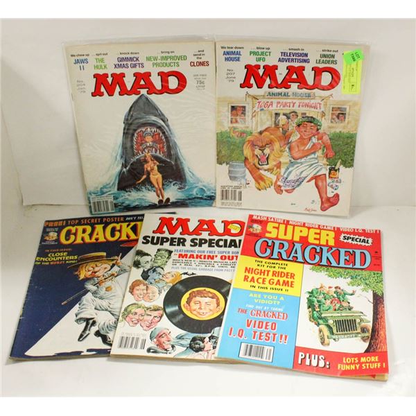 LOT OF VINTAGE MAD AND CRACKED MAGAZINES