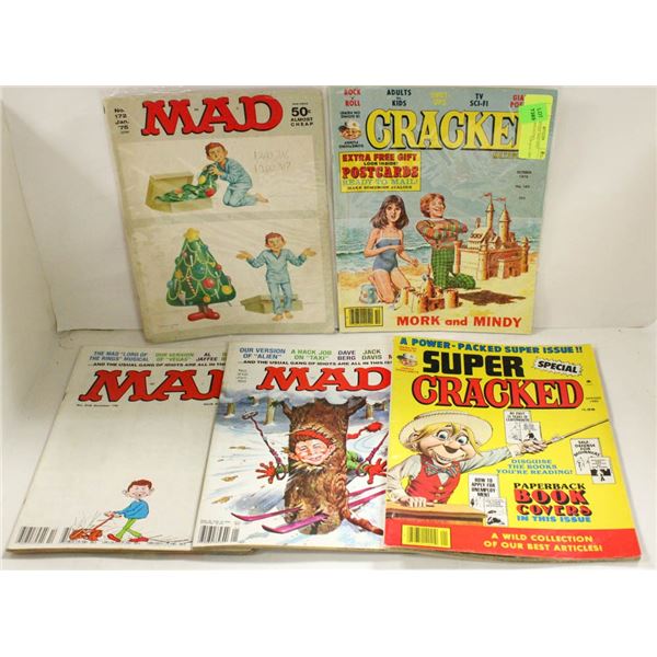 LOT OF VINTAGE MAD AND CRACKED MAGAZINES