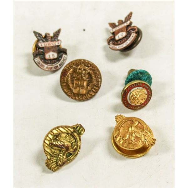 LOT OF VINTAGE AVIATION SERVICE AWARD PINS