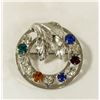 Image 1 : STERLING SILVER BROOCH WITH STONES