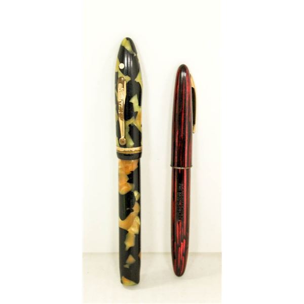 PAIR VINTAGE SHAEFFER SWIRL FOUNTAIN PENS