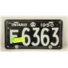 Image 1 : 1950 ONTARIO LICENCE PLATE