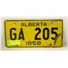 Image 1 : 1958 ALBERTA LICENCE PLATE